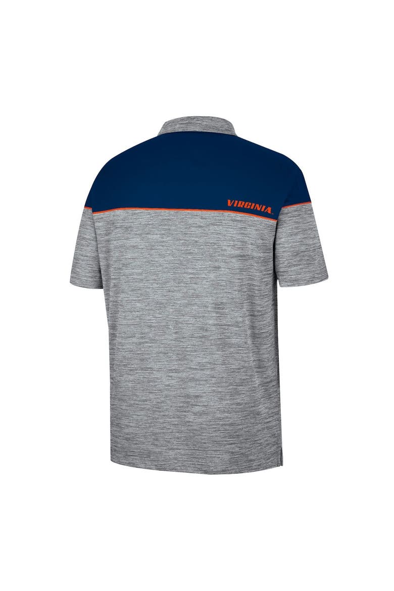 Men's Colosseum Heathered Gray/Navy Virginia Cavaliers Birdie Polo, Alternate, color, Heather Gray