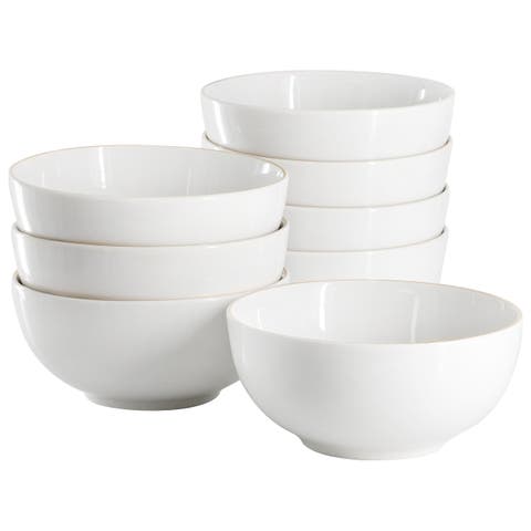 Ogalla 8 Piece Fine Ceramic 6 Inch 22 Ounce Cereal Bowl Set