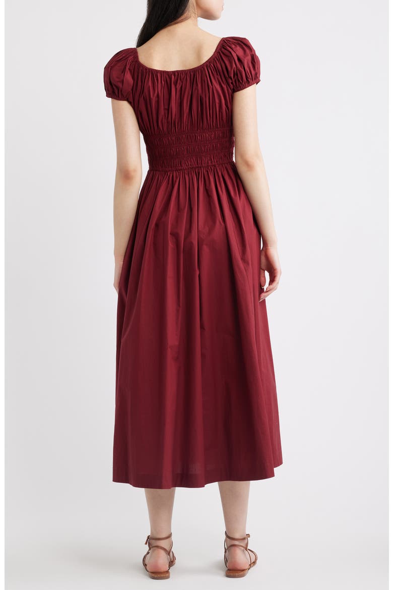 Quinley Organic Cotton Midi Dress, Alternate, color, DEEP RUBY