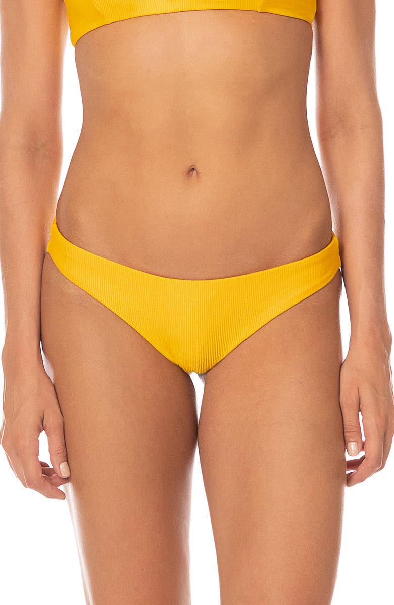 Maaji Sunbeam Sorbet Iconic Reversible Bikini Bottoms, Main, color, Yellow
