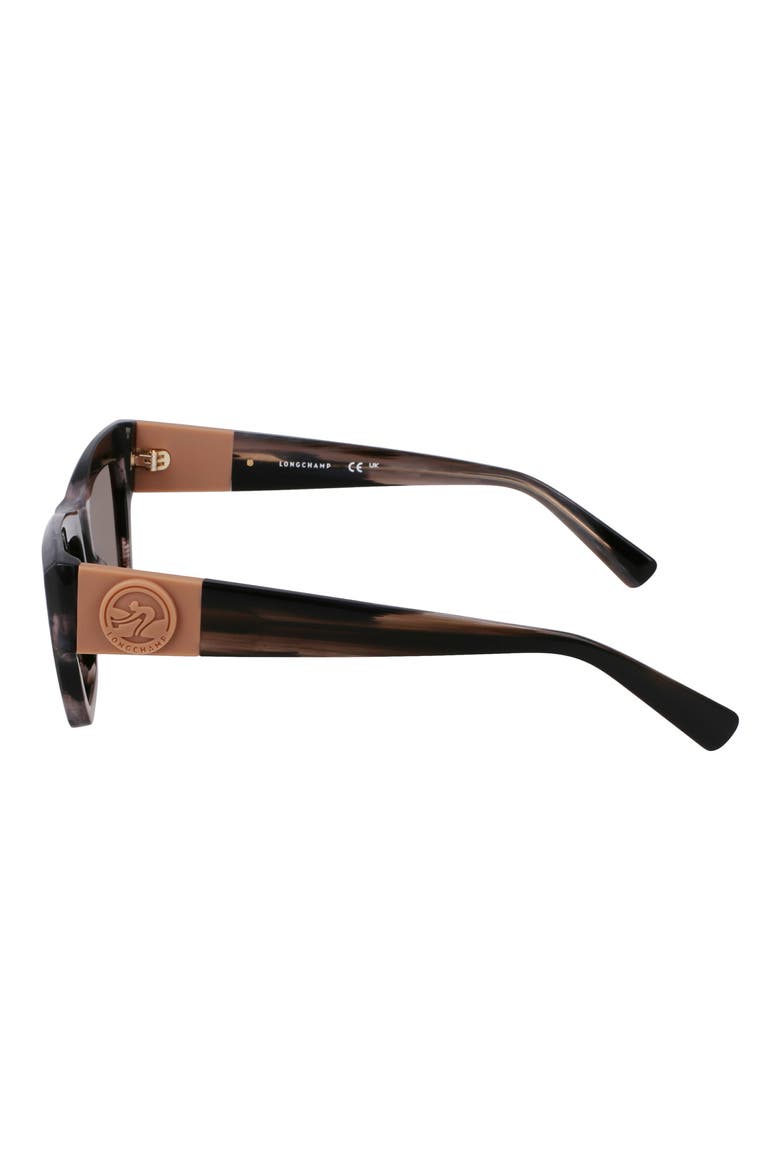 Medallion 53mm Modified Rectangular Sunglasses, Alternate, color, STRIPED BLACK