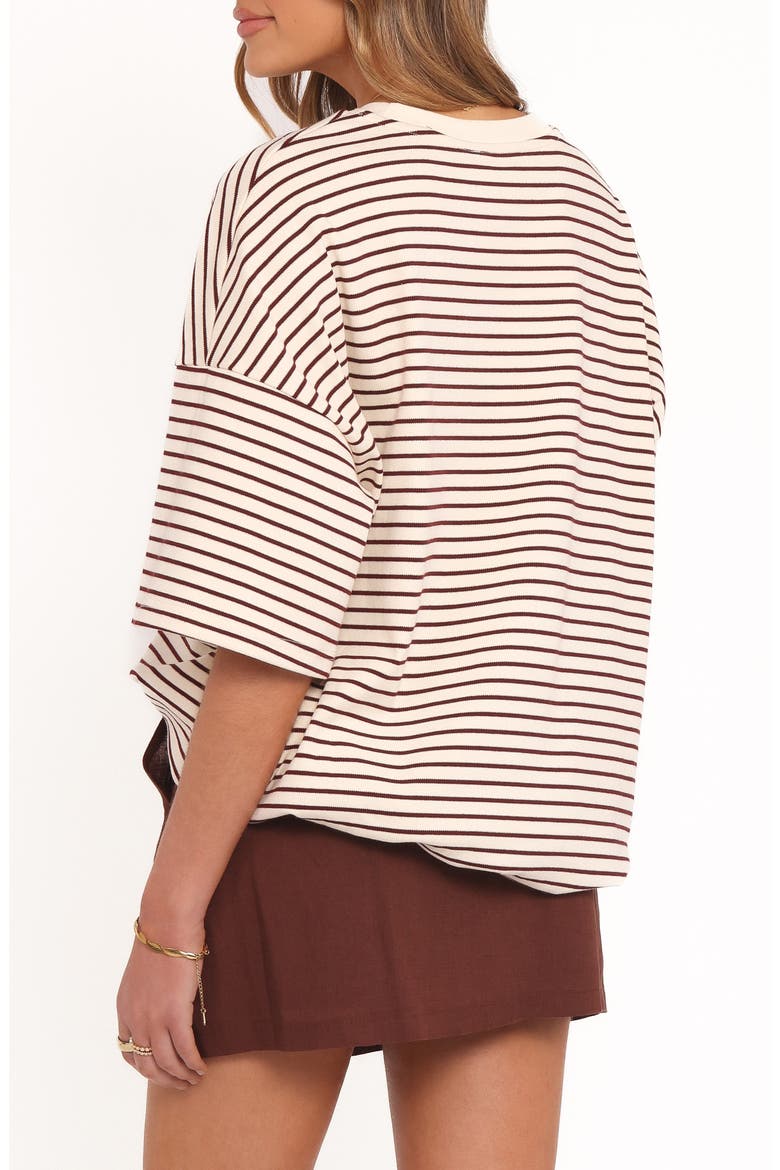 Wilda Oversize T-Shirt, Alternate, color, CREAM TAN STRIPE