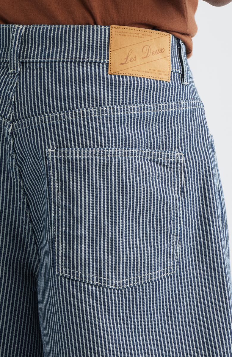 Les Deux Ryder Stripe Denim Shorts, Alternate, color, Dark Navy