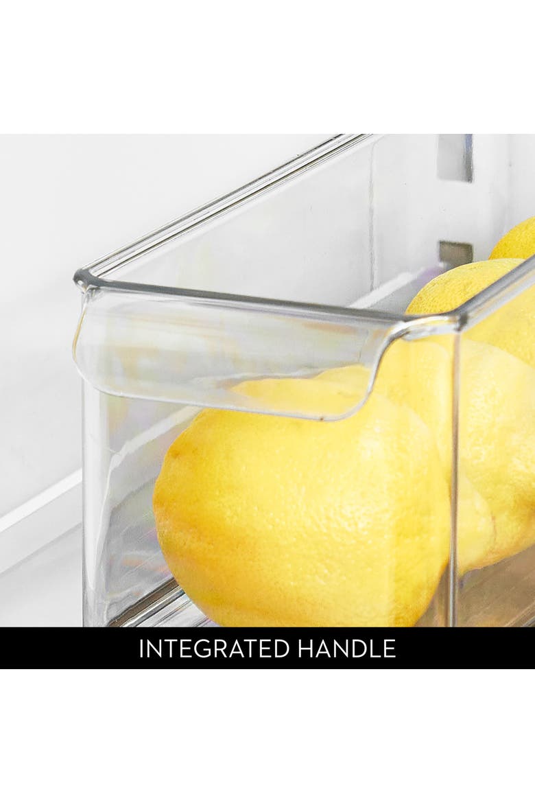 Stackable Fridge Storage Bin with Handle, Set of 6, Clear, Made in USA, Alternate, color, Clear