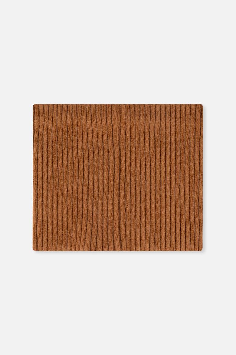 Ribbed Knit Tube Style Logo Patch Neckwarmer, Alternate, color, Brown Sugar