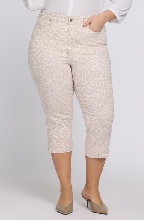 Marilyn Crop Straight Leg Jeans (Snow Leopard) (Plus)