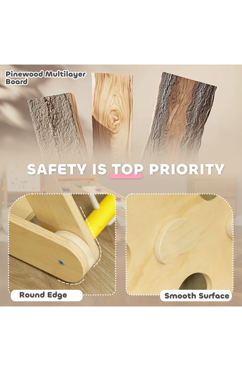 Qaba Pikler Triangle Set, 5 in 1 Indoor Toddler Climbing Toys, Montessori Set, Alternate, color, Multicolored