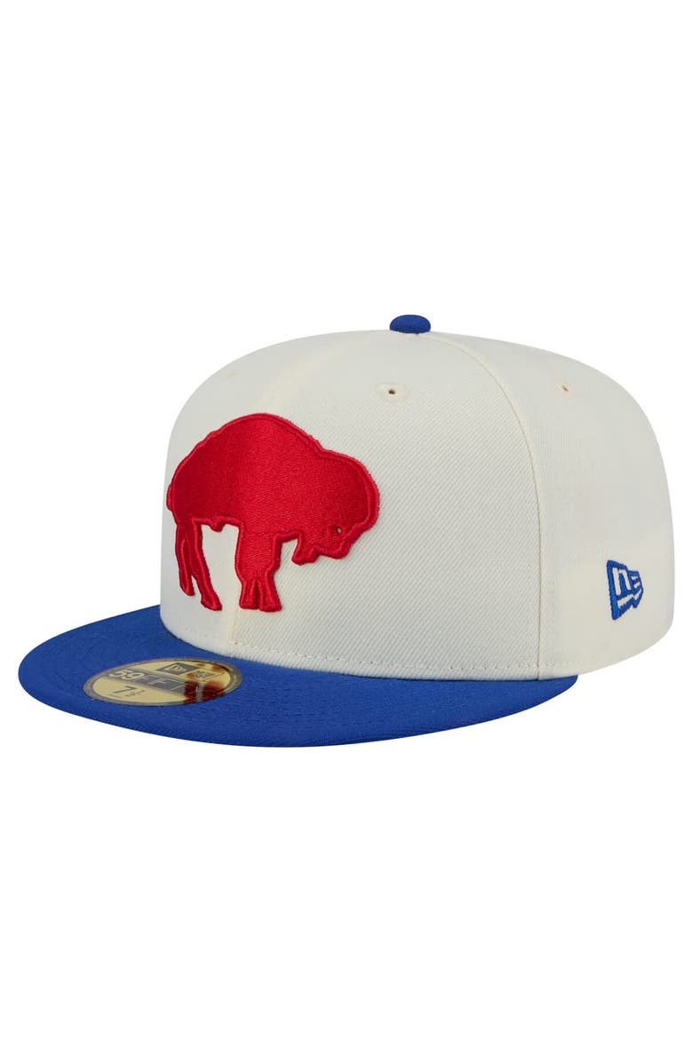New Era Men's New Era White/Royal Buffalo Bills Throwback Main 59FIFTY Fitted Hat, Alternate, color,
