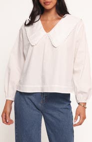 Petal & Pup Kenna Collared Cotton Poplin Top