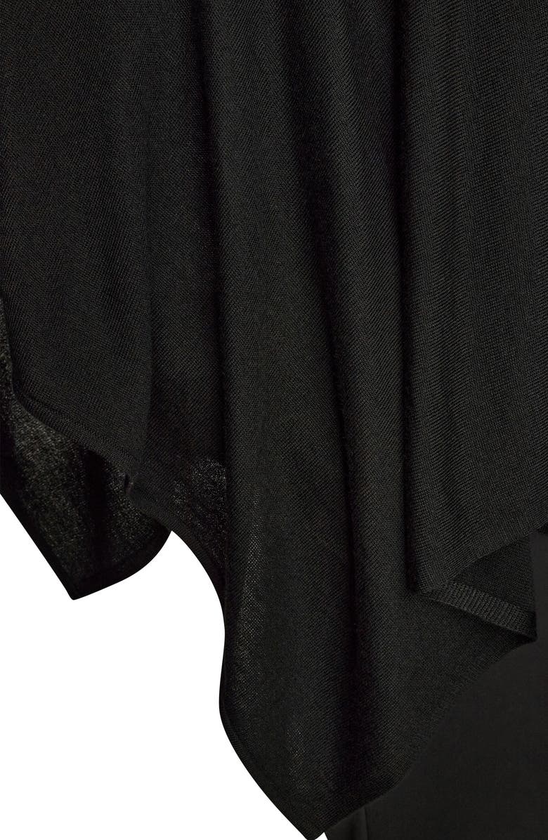 Donna Karan New York Cape Overlay Sweater, Alternate, color, Black