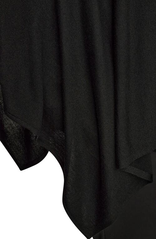 Donna Karan New York Cape Overlay Sweater In Black