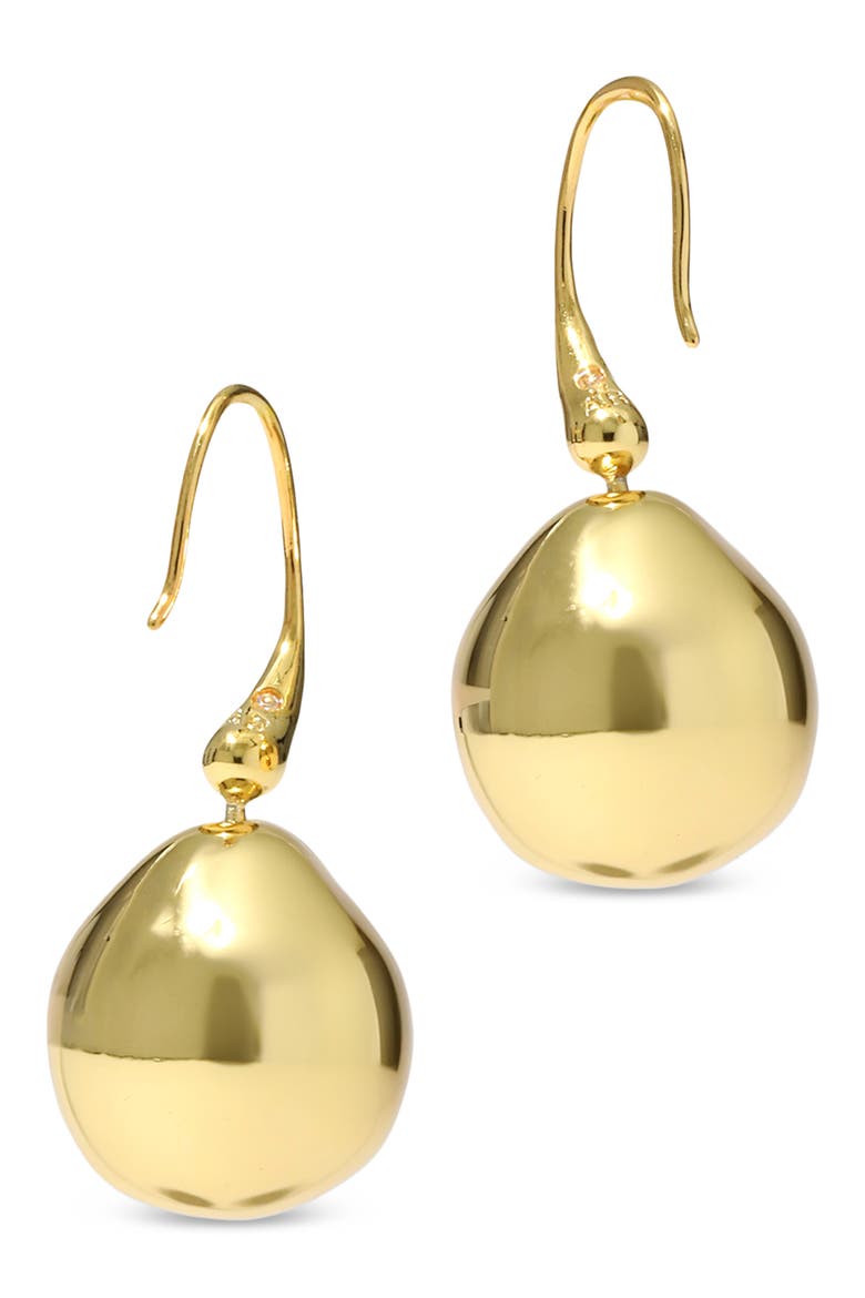 Molten 14k Gold Plated Drop Earrings, Alternate, color, GOLD