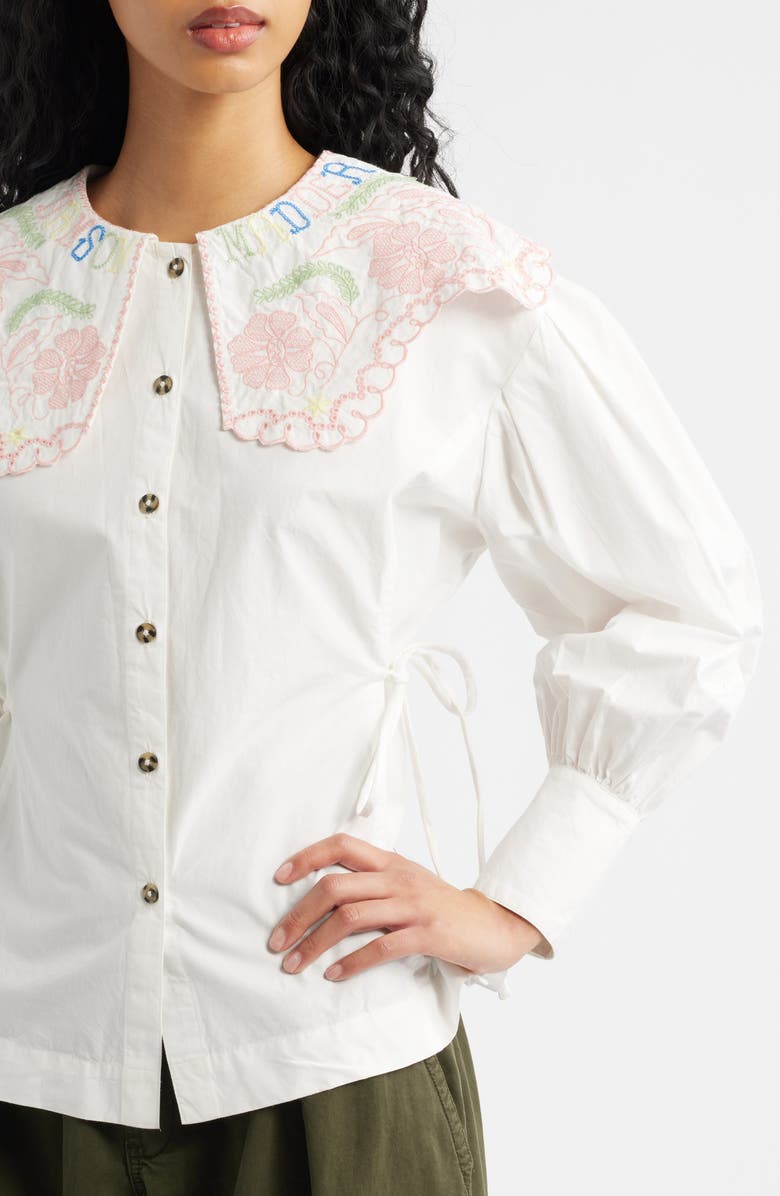 Damson Madder Valentina Collared Top, Alternate, color, White