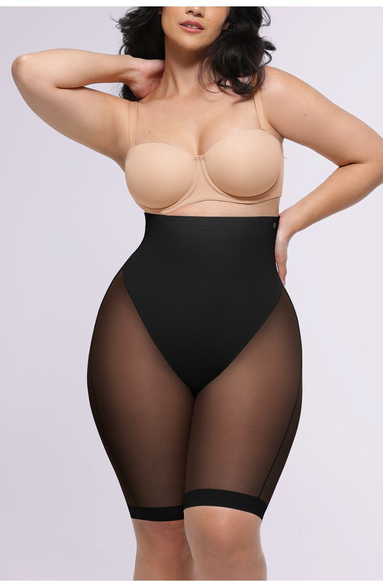 Shapellx MeshSmooth Butt-Lifting Above-Knee Short, Main, color, Black