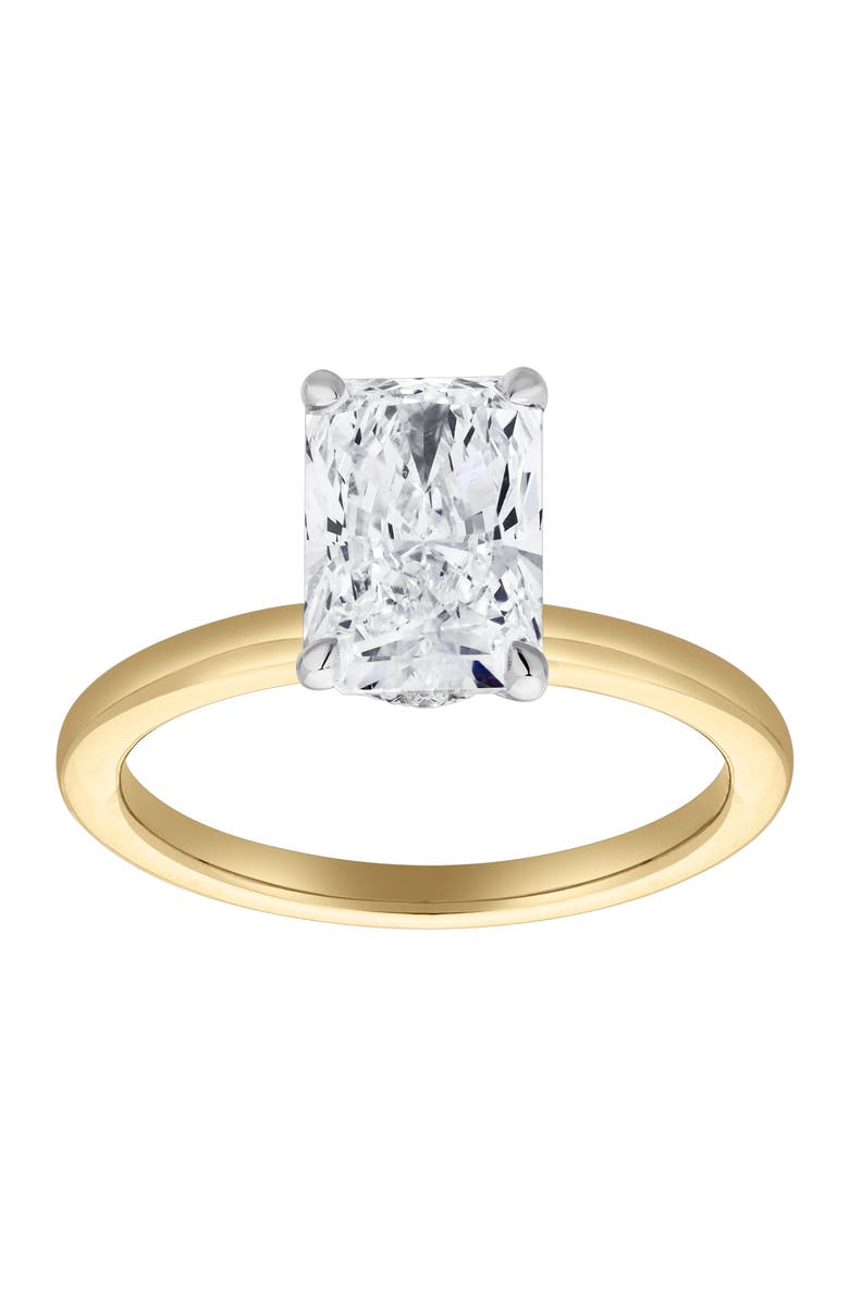 LuvMyJewelry Tia 14K Gold Radiant Lab Grown Diamond Hidden Halo Ring - 2.1 Ct, Main, color, 14K Yellow Gold