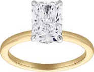LuvMyJewelry Tia 14K Gold Radiant Lab Grown Diamond Hidden Halo Ring - 2.1 Ct
