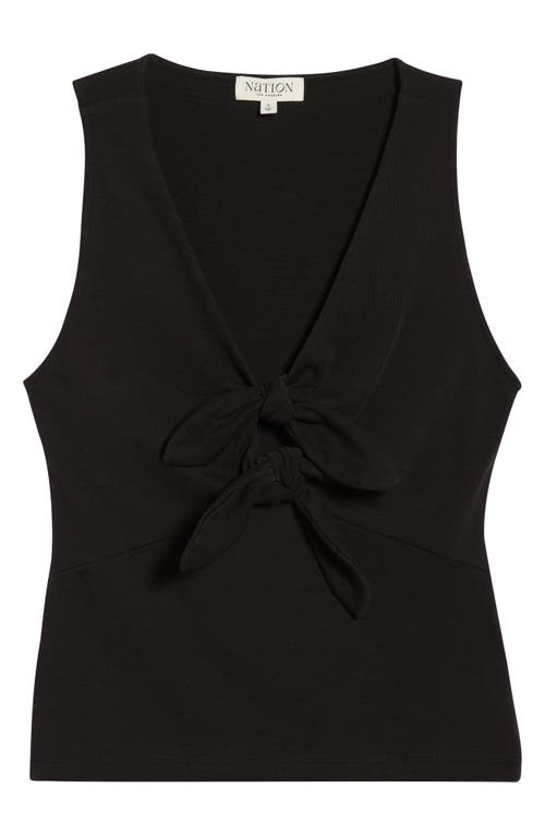 Nation Ltd Terri Tie Front Cotton Tank In Black