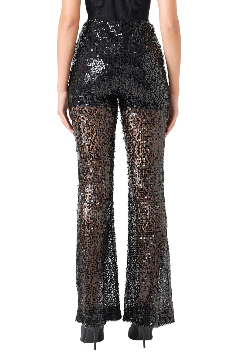 Sequin Flare Pants, Alternate, color, BLACK
