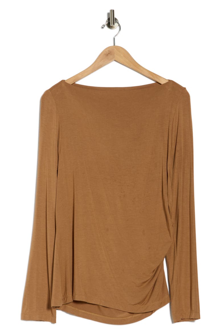 Boat Neck Top, Alternate, color, CARAMEL