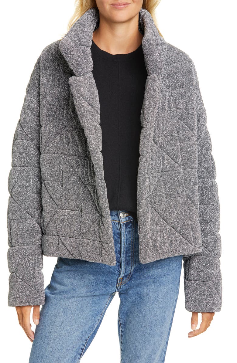 Veronica Beard Marshal Metallic Quilted Coat, Main, color, 