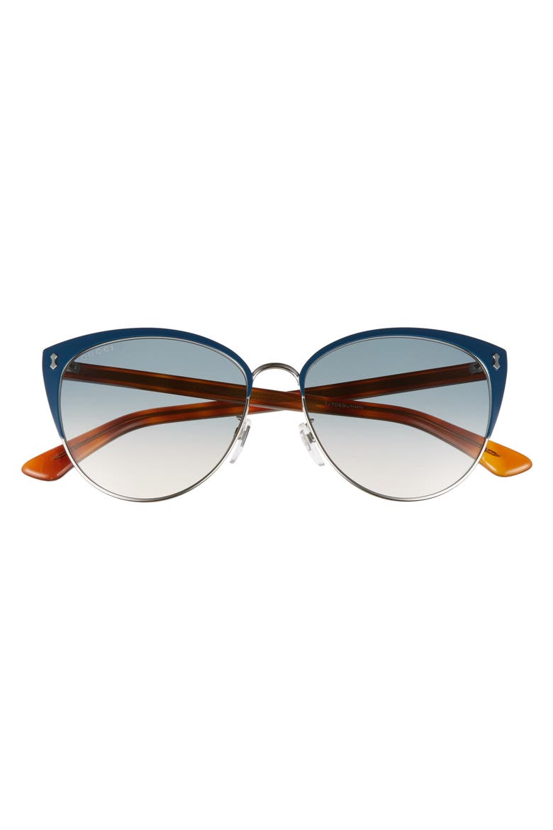 58mm Cat Eye Sunglasses, Alternate, color, BLUE
