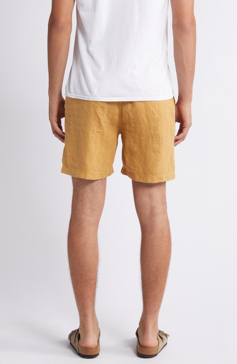 Faherty Essential Linen Shorts, Alternate, color, Sunset Gold