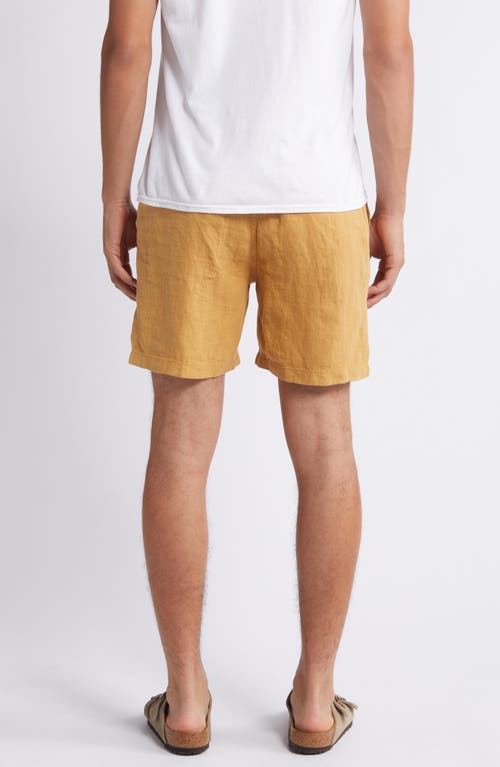 Faherty Essential Linen Shorts In Sunset Gold