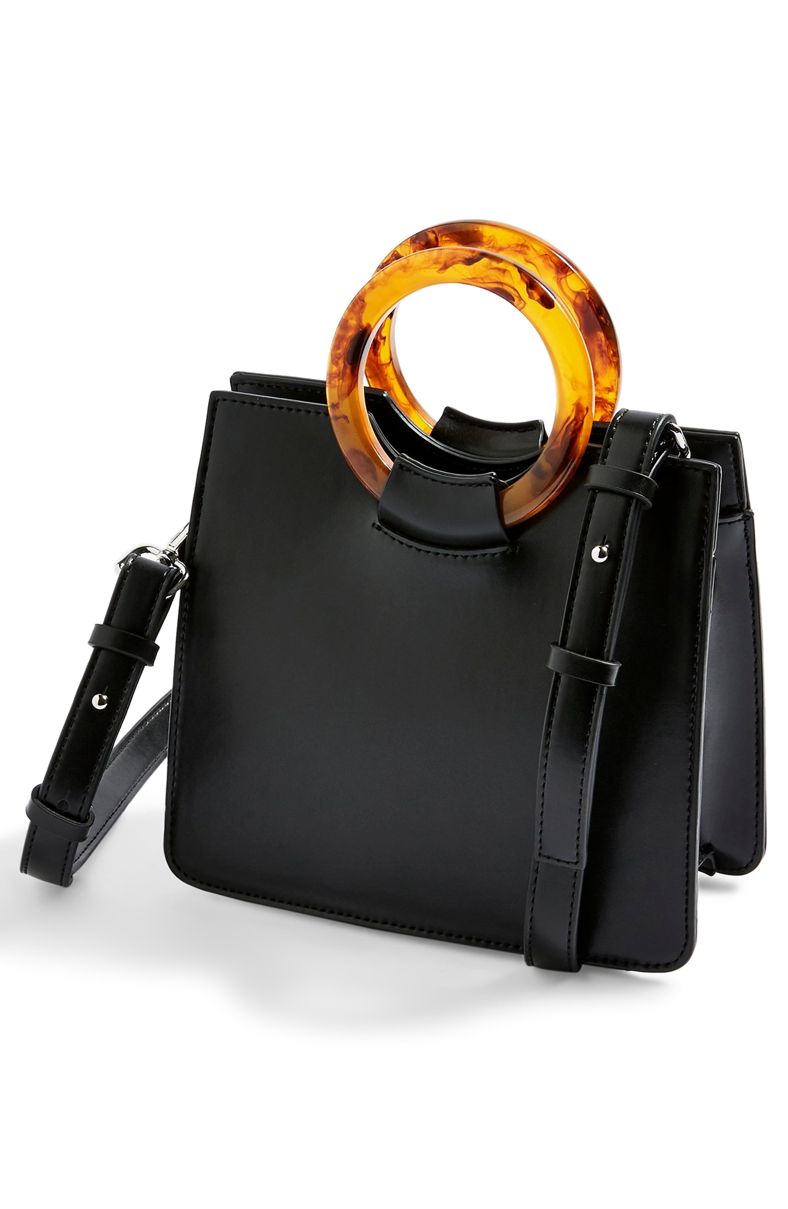 Topshop Mini Adele Faux Leather Top Handle Bag, Alternate, color, 