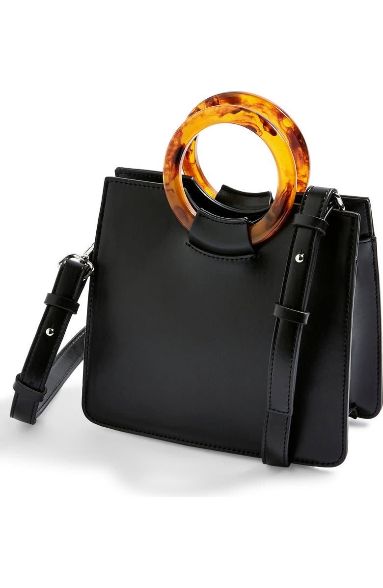 Topshop Mini Adele Faux Leather Top Handle Bag, Alternate, color,