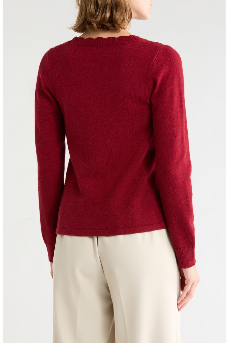 Drop V-Neck Cardigan, Alternate, color, RED CURRANT