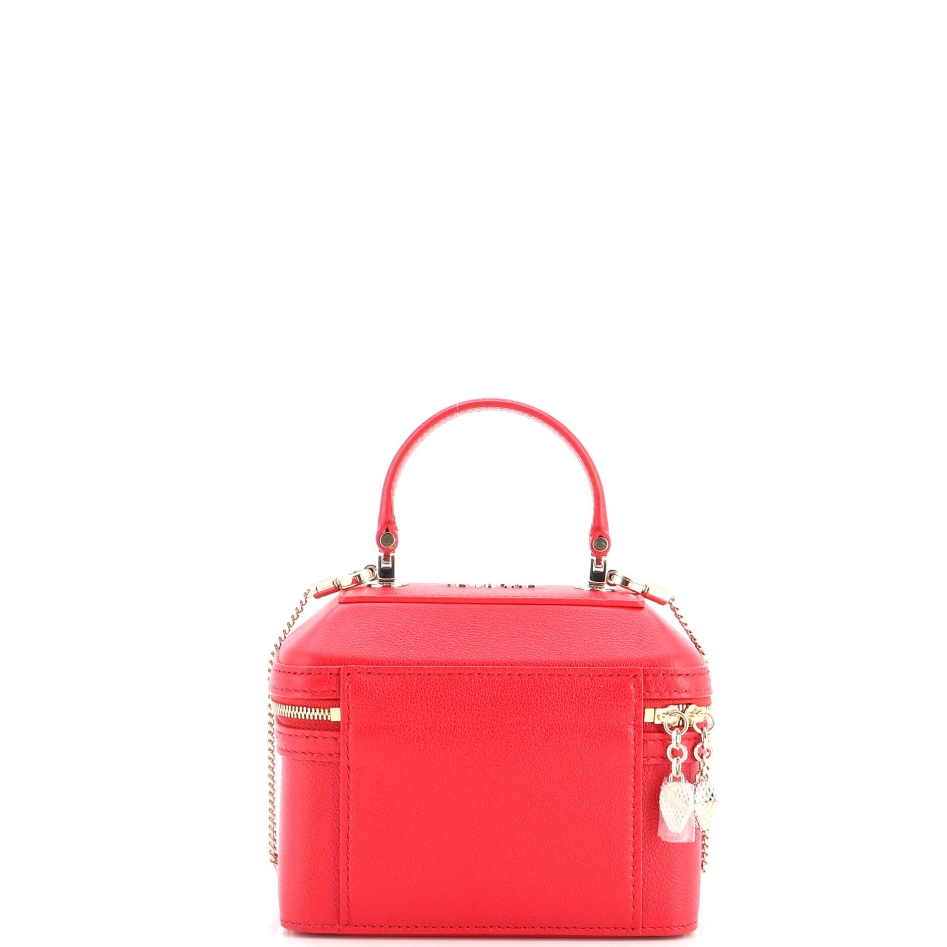 Serpenti Forever Top Handle Convertible Vanity Leather Small, Alternate, color, Red