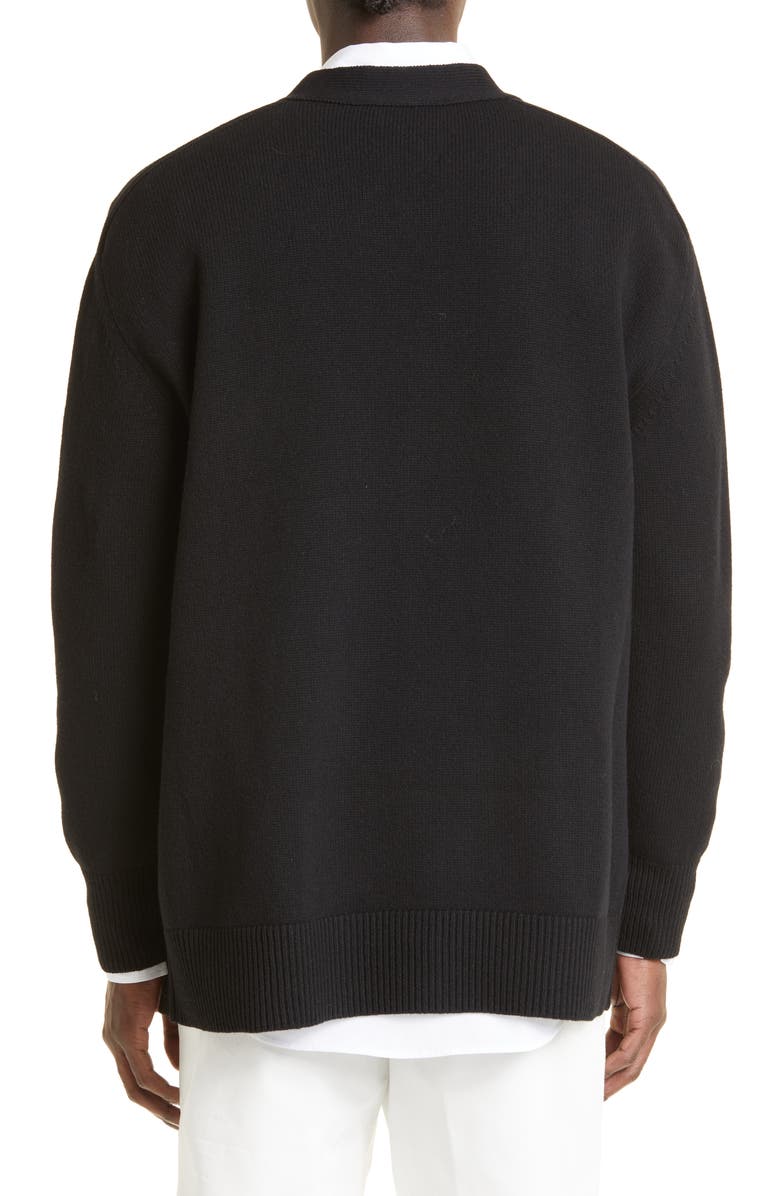 McQueen Slashed Oversize Lambswool Cardigan, Alternate, color, 