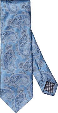 Eton Blue Paisley Jacquard Silk Tie