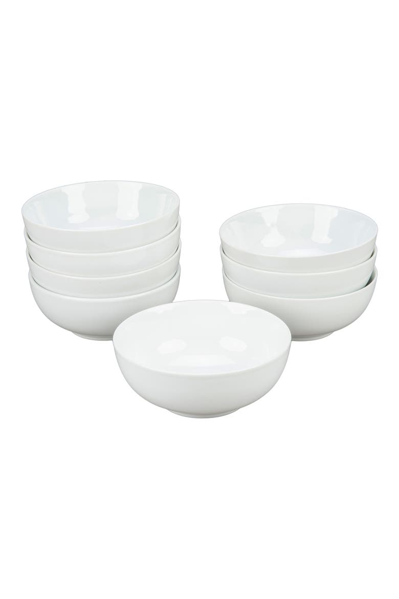 Set of 8 Chowder Bowls, Main, color, WHITE