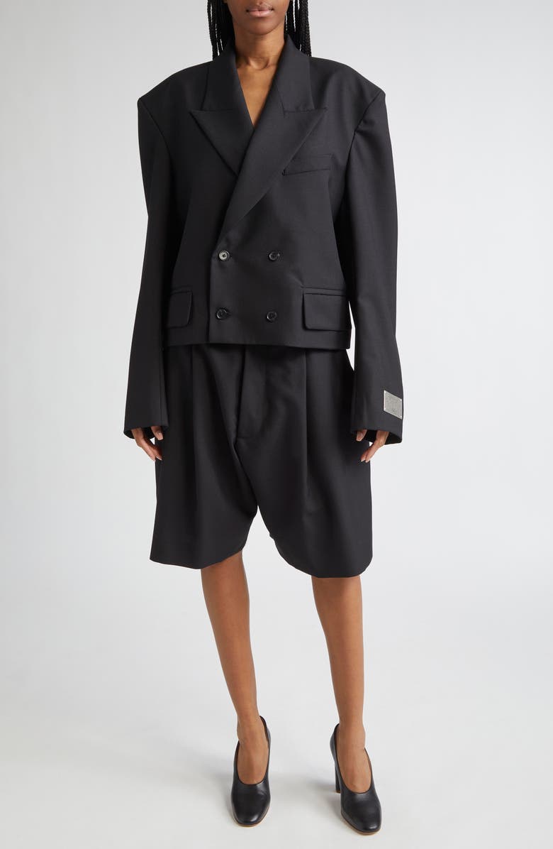 Vaquera Slouchy Crop Double Breasted Wool Blazer, Alternate, color, 