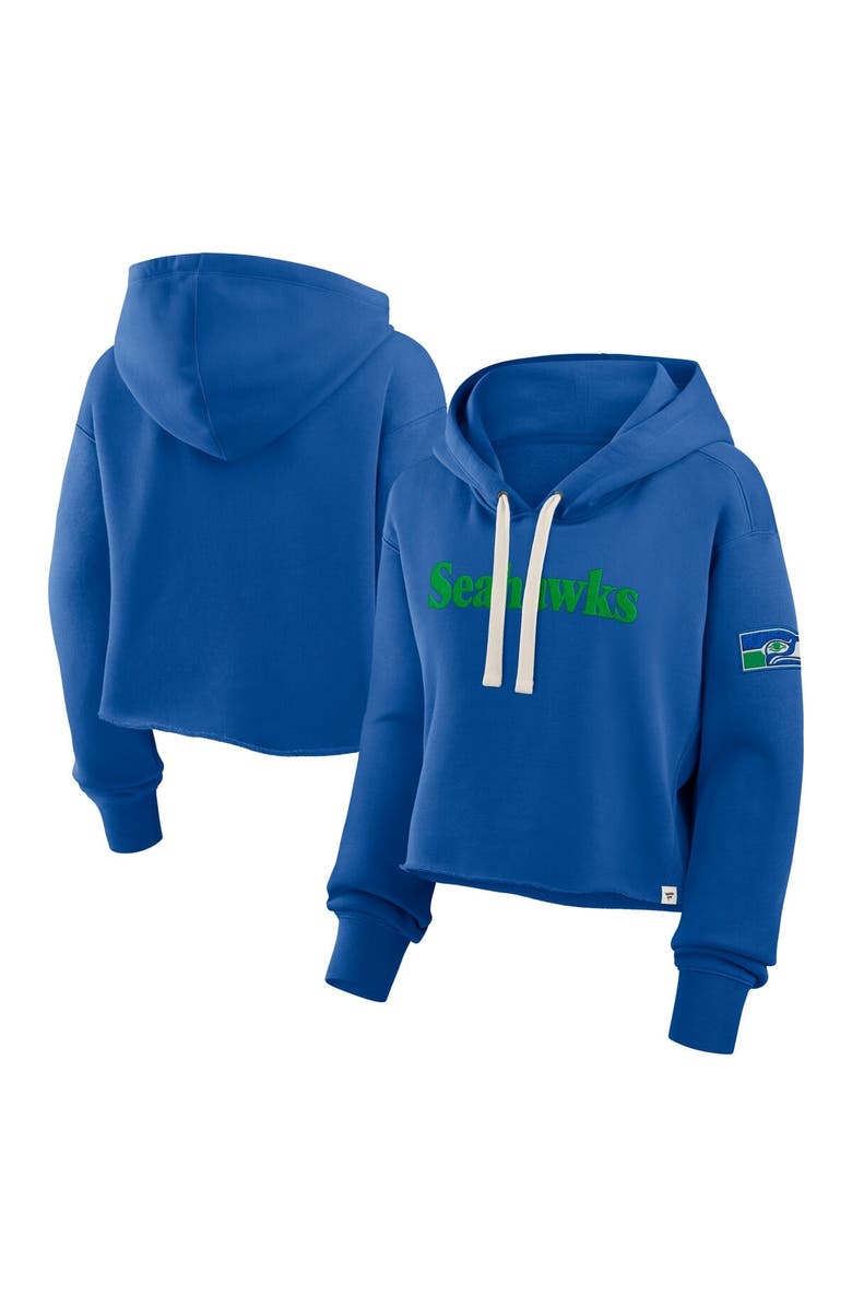 FANATICS Women's Fanatics Royal Seattle Seahawks Oversized Hometown Heritage Cropped Hoodie, Main, color, Royal