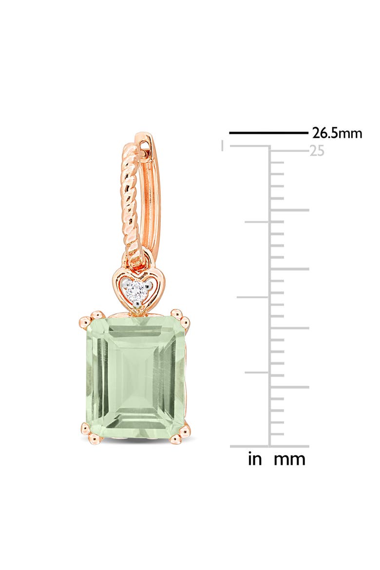 Octagon Cut Gemstone Drop Earrings, Alternate, color, GREEN