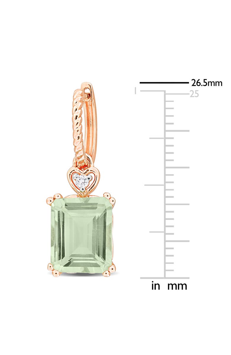 DELMAR Octagon Cut Gemstone Drop Earrings, Alternate, color, Green