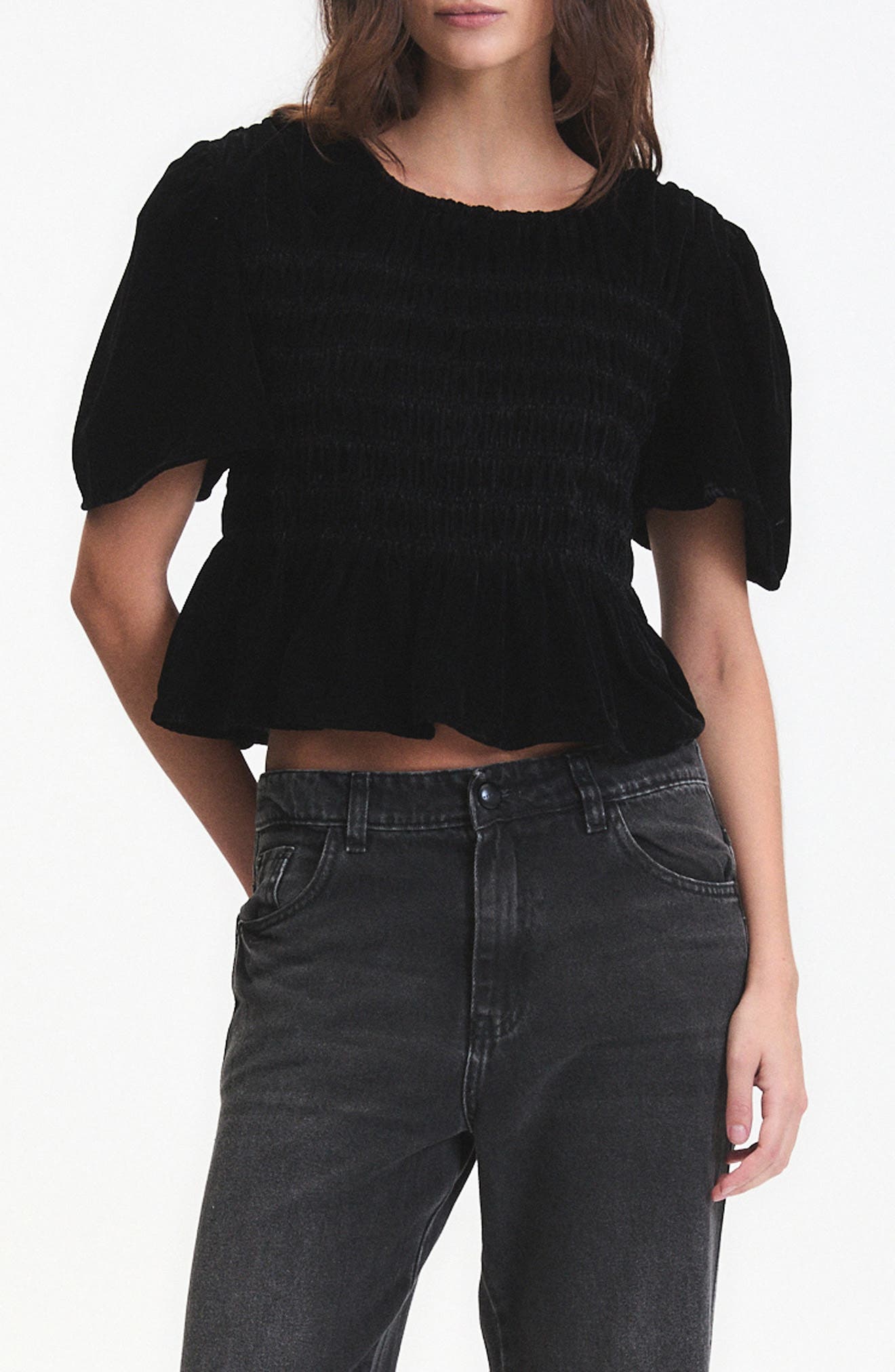 Forrest Velvet Peplum Top