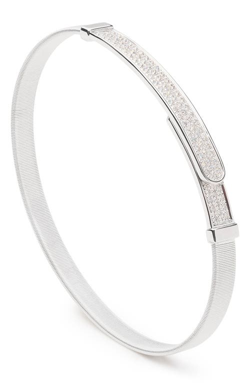 Marco Bicego Masai Thin 18K Gold Coil & Diamond Bangle in 18K White Gold 