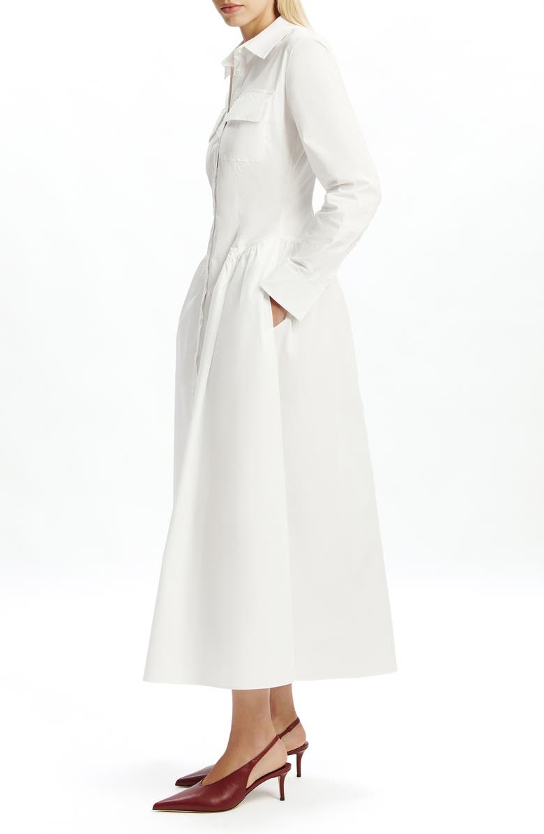 Bardot Agatha Fitted Long Sleeve Shirtdress, Alternate, color, Orchid White