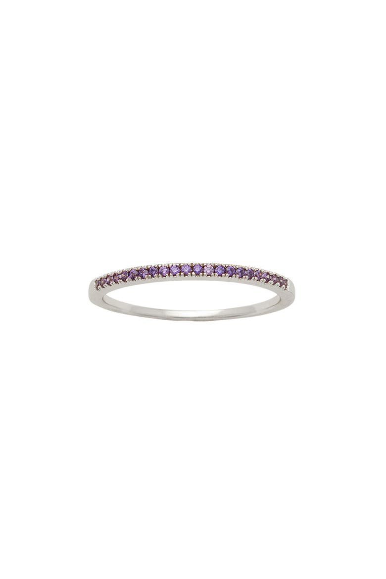 Birthstone Stacking Ring, Main, color, SILVER FEBRUARY