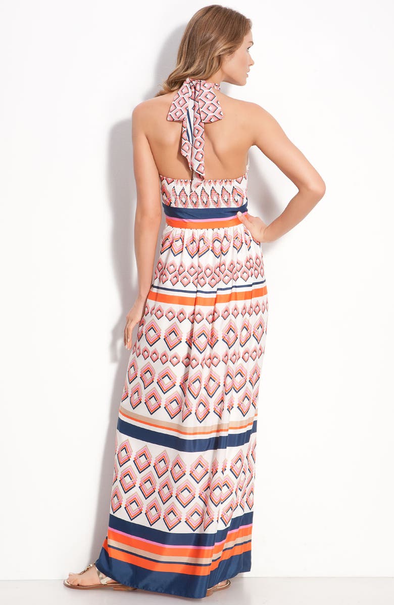 Eliza J Tie Neck Maxi Dress, Alternate, color,