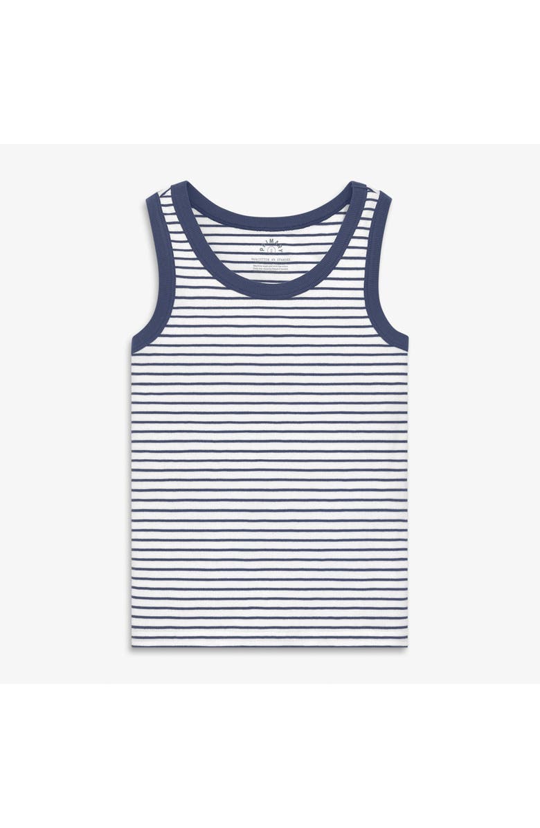 Primary Adult Rib Tank In Stripe, Main, color, Sunwashed Navy White Stripe