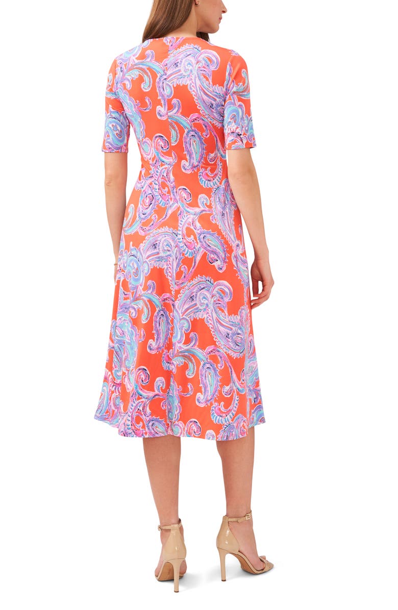 Chaus Faux Wrap Midi Dress, Alternate, color, Orange