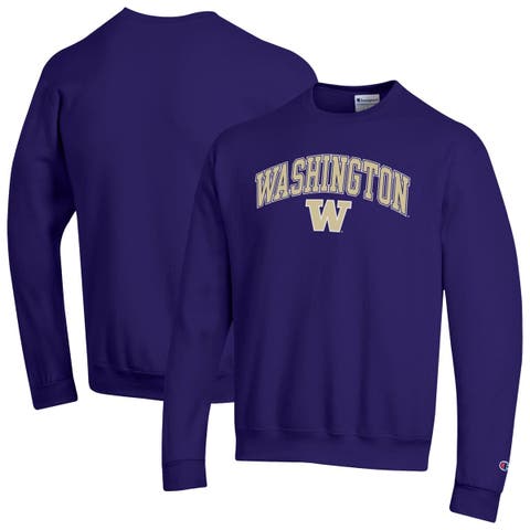 Men's Champion  Purple Washington Huskies Arch Over Logo Pullover Sweatshirt