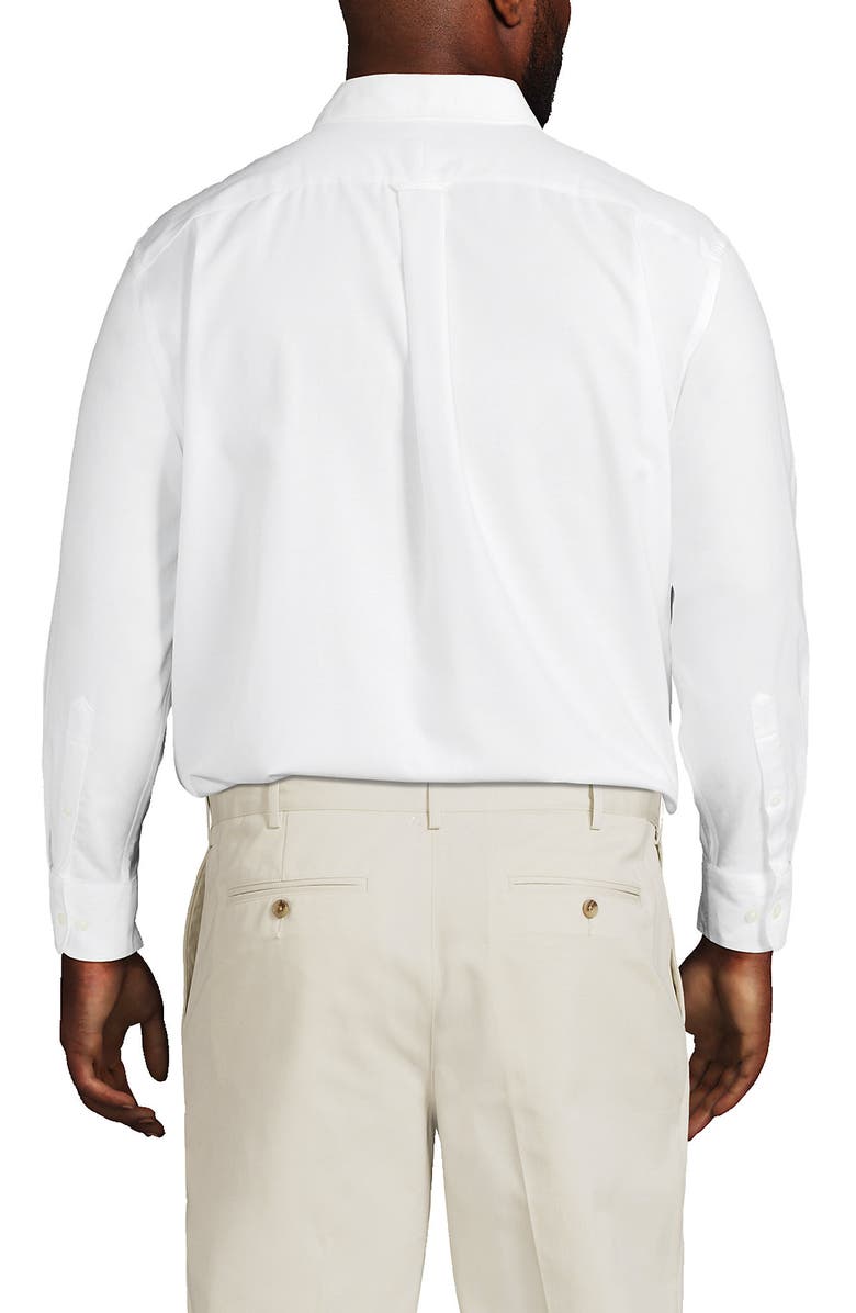 Lands' End Tall No Iron Supima Cotton Oxford Dress Shirt, Alternate, color, White