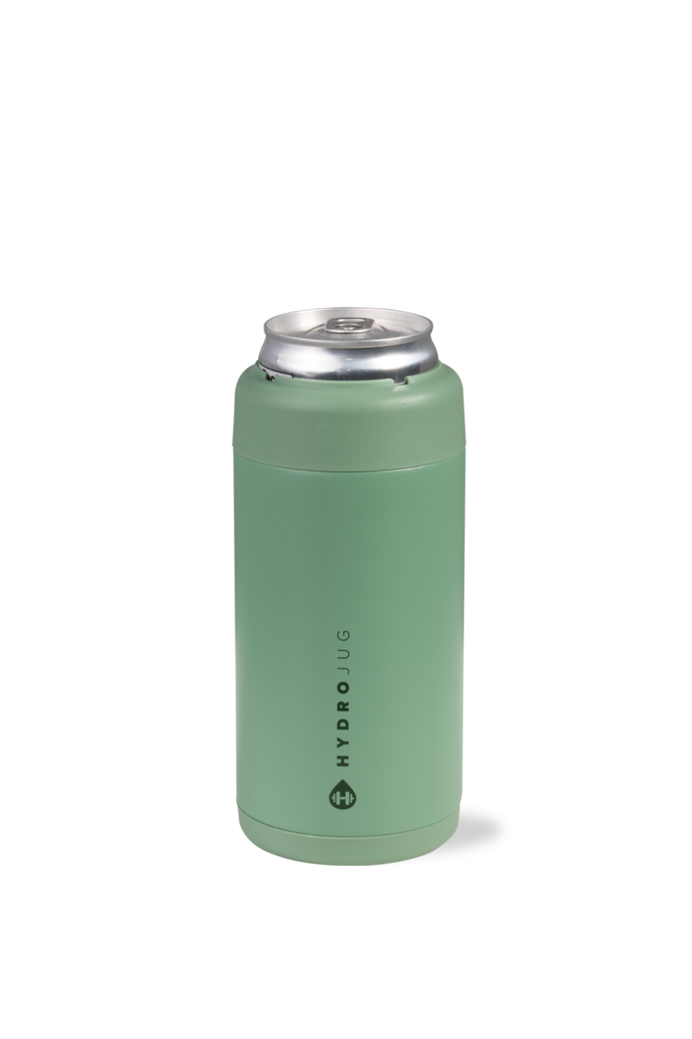 Slim Can Cooler 12oz, Insulated Stainless Steel Cup with Screw-Top Ring & Non-Slip Rubber Base, Main, color, Sage