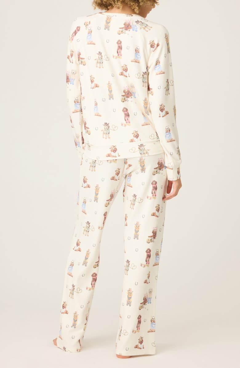 PJ Salvage Ruff on the Range Jersey Pajamas, Alternate, color, Natural