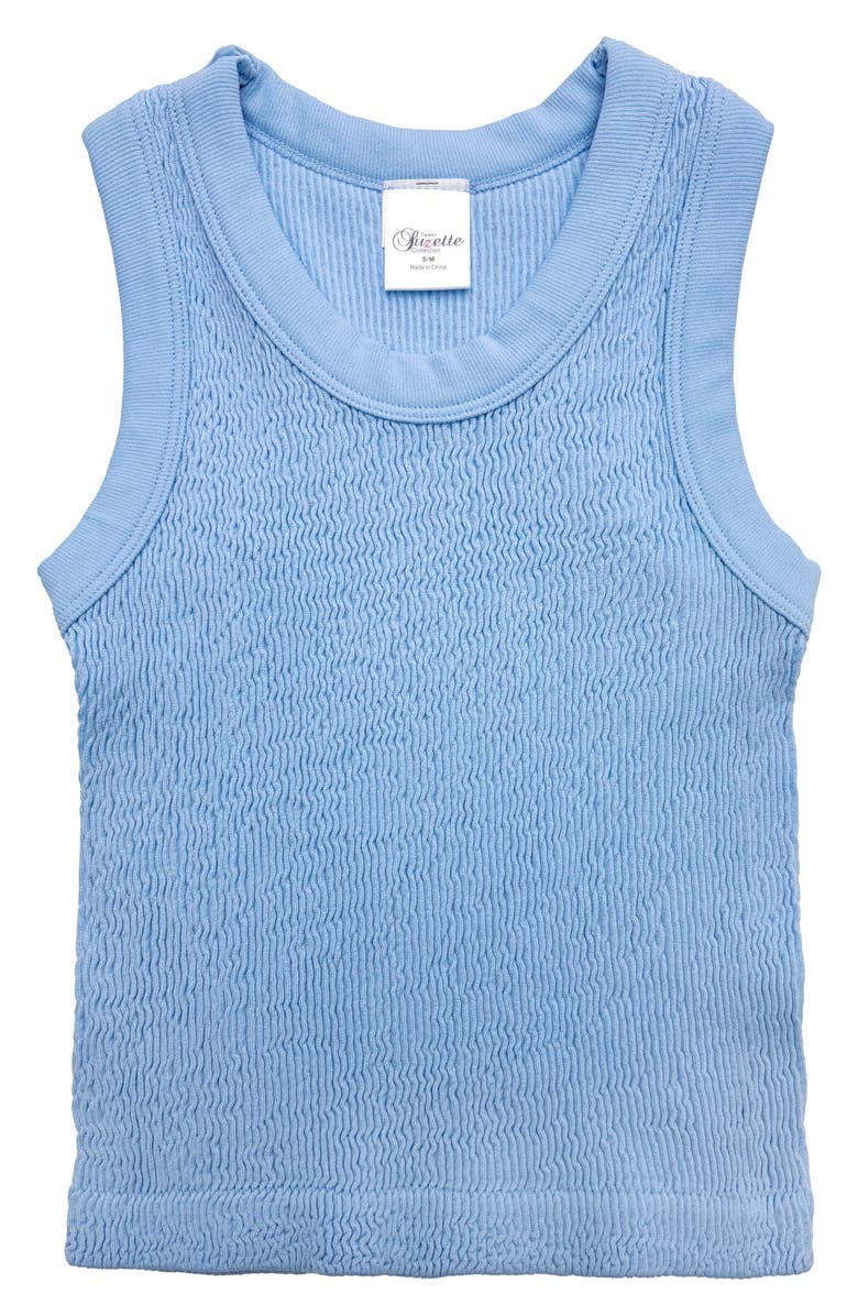Suzette Collection Kids' Smocked Racerback Tank, Main, color, Baby Blue